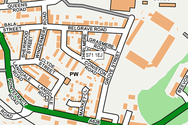 S71 1EJ map - OS OpenMap – Local (Ordnance Survey)