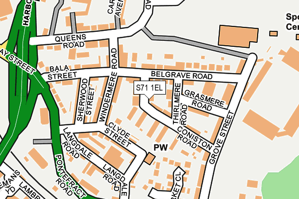 S71 1EL map - OS OpenMap – Local (Ordnance Survey)