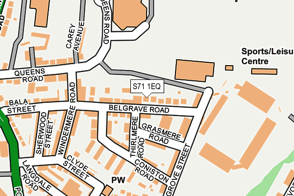 S71 1EQ map - OS OpenMap – Local (Ordnance Survey)