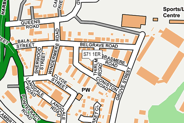 S71 1ER map - OS OpenMap – Local (Ordnance Survey)