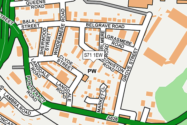 S71 1EW map - OS OpenMap – Local (Ordnance Survey)