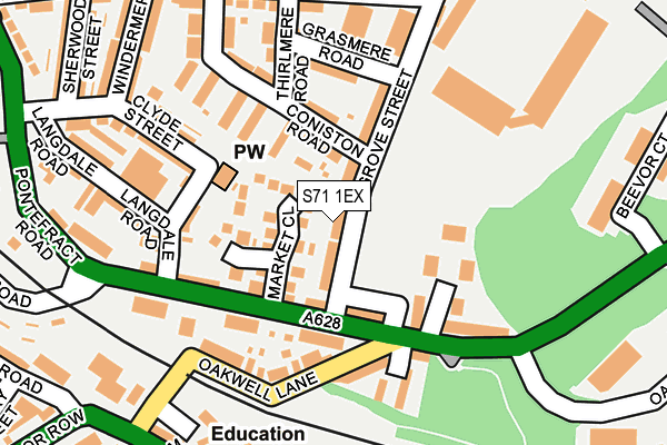 S71 1EX map - OS OpenMap – Local (Ordnance Survey)