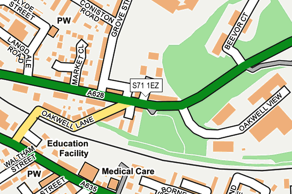 S71 1EZ map - OS OpenMap – Local (Ordnance Survey)