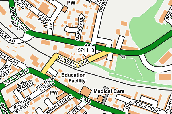S71 1HB map - OS OpenMap – Local (Ordnance Survey)