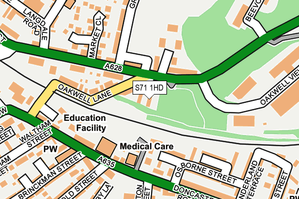 S71 1HD map - OS OpenMap – Local (Ordnance Survey)