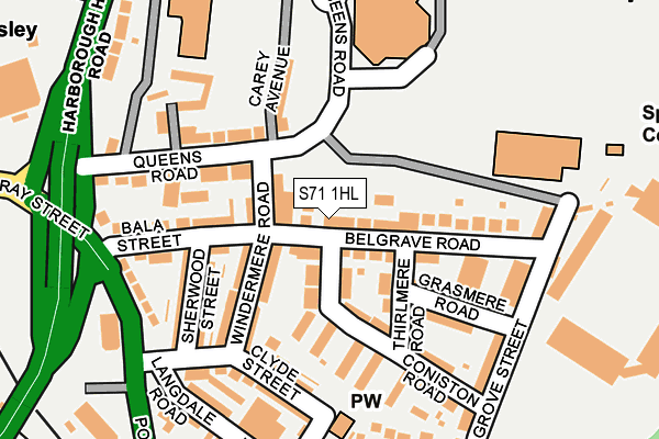 S71 1HL map - OS OpenMap – Local (Ordnance Survey)