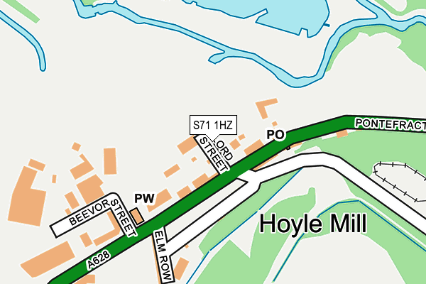 S71 1HZ map - OS OpenMap – Local (Ordnance Survey)