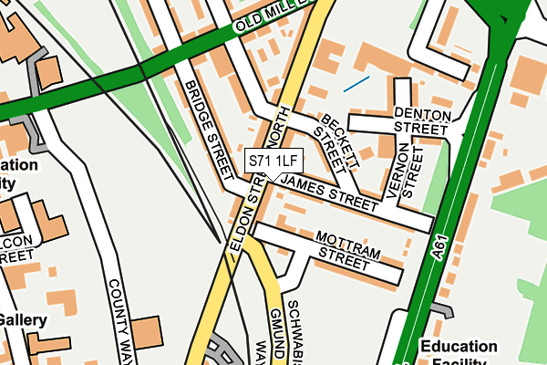 S71 1LF map - OS OpenMap – Local (Ordnance Survey)