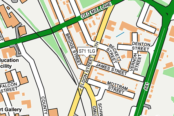 S71 1LG map - OS OpenMap – Local (Ordnance Survey)