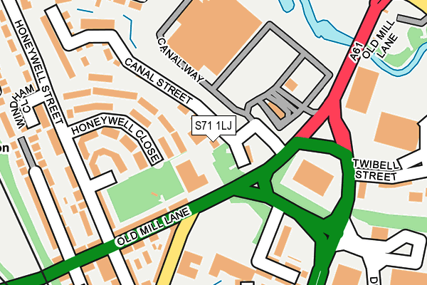 S71 1LJ map - OS OpenMap – Local (Ordnance Survey)