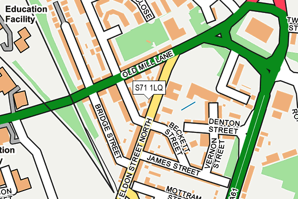 S71 1LQ map - OS OpenMap – Local (Ordnance Survey)