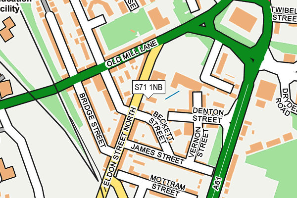 S71 1NB map - OS OpenMap – Local (Ordnance Survey)