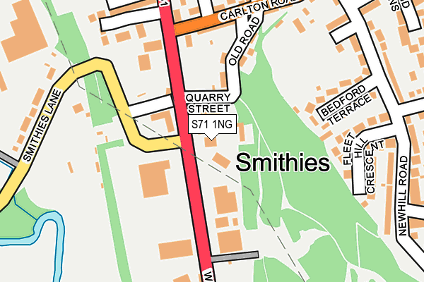 S71 1NG map - OS OpenMap – Local (Ordnance Survey)
