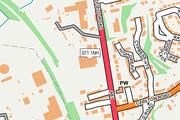 S71 1NH map - OS OpenMap – Local (Ordnance Survey)