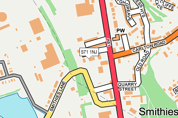 S71 1NJ map - OS OpenMap – Local (Ordnance Survey)