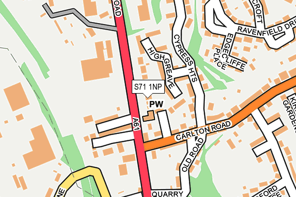 S71 1NP map - OS OpenMap – Local (Ordnance Survey)
