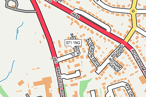 S71 1NQ map - OS OpenMap – Local (Ordnance Survey)