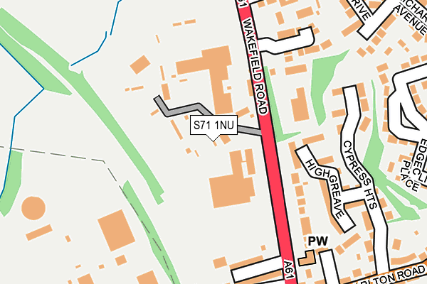 S71 1NU map - OS OpenMap – Local (Ordnance Survey)