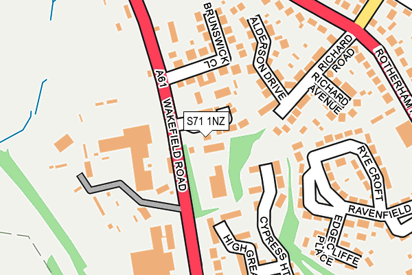 S71 1NZ map - OS OpenMap – Local (Ordnance Survey)