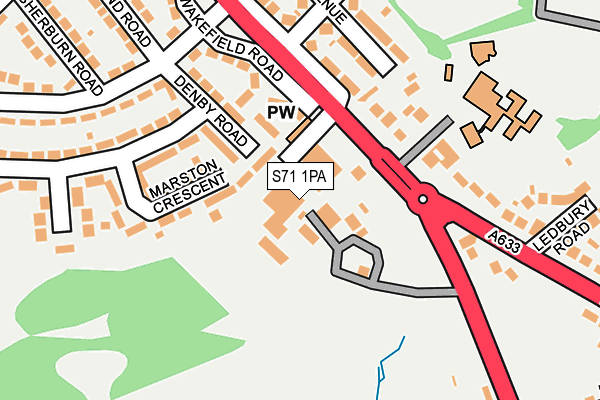 S71 1PA map - OS OpenMap – Local (Ordnance Survey)