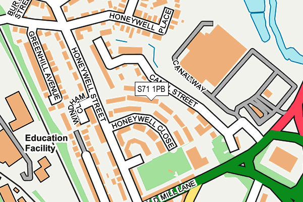 S71 1PB map - OS OpenMap – Local (Ordnance Survey)