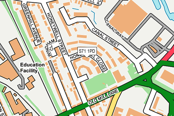 S71 1PD map - OS OpenMap – Local (Ordnance Survey)