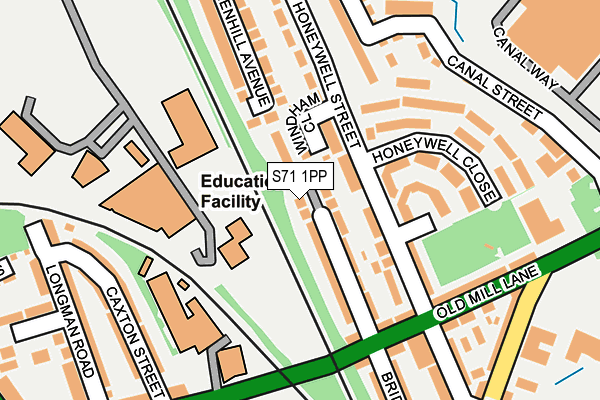 S71 1PP map - OS OpenMap – Local (Ordnance Survey)