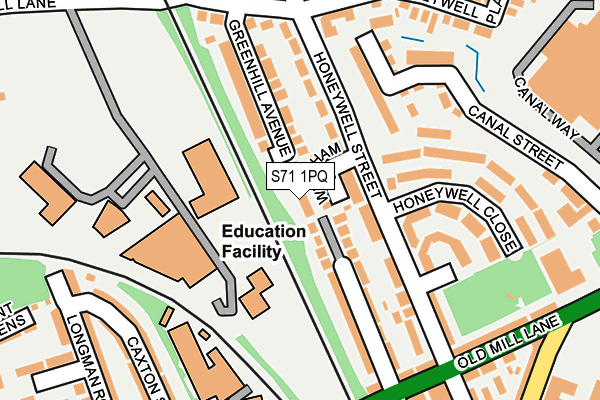 S71 1PQ map - OS OpenMap – Local (Ordnance Survey)