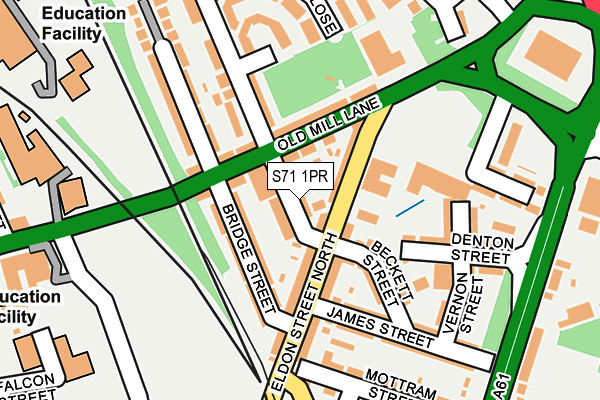 S71 1PR map - OS OpenMap – Local (Ordnance Survey)