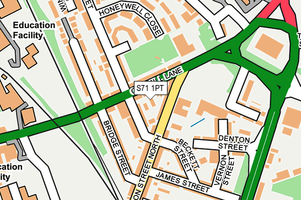 S71 1PT map - OS OpenMap – Local (Ordnance Survey)