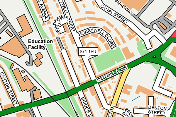 S71 1PU map - OS OpenMap – Local (Ordnance Survey)