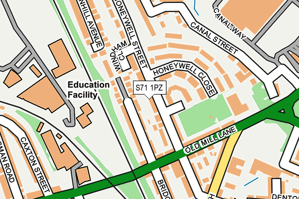 S71 1PZ map - OS OpenMap – Local (Ordnance Survey)