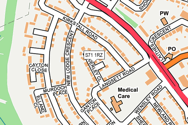 S71 1RZ map - OS OpenMap – Local (Ordnance Survey)