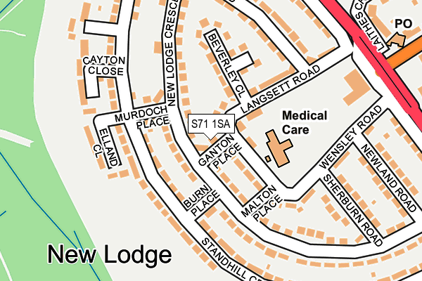 S71 1SA map - OS OpenMap – Local (Ordnance Survey)