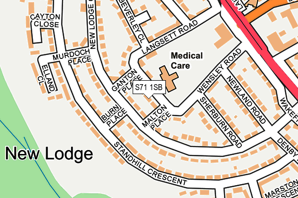 S71 1SB map - OS OpenMap – Local (Ordnance Survey)
