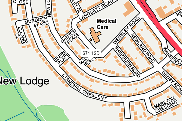 S71 1SD map - OS OpenMap – Local (Ordnance Survey)