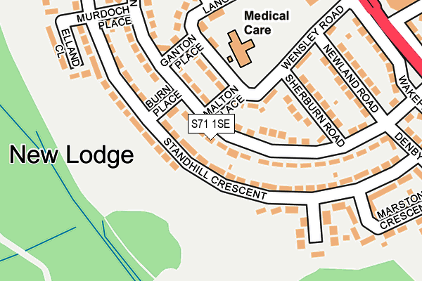 S71 1SE map - OS OpenMap – Local (Ordnance Survey)