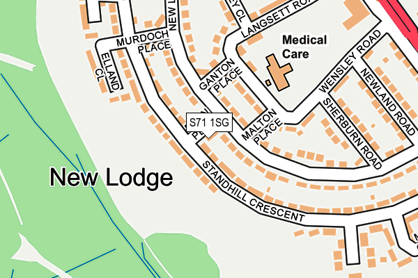 S71 1SG map - OS OpenMap – Local (Ordnance Survey)