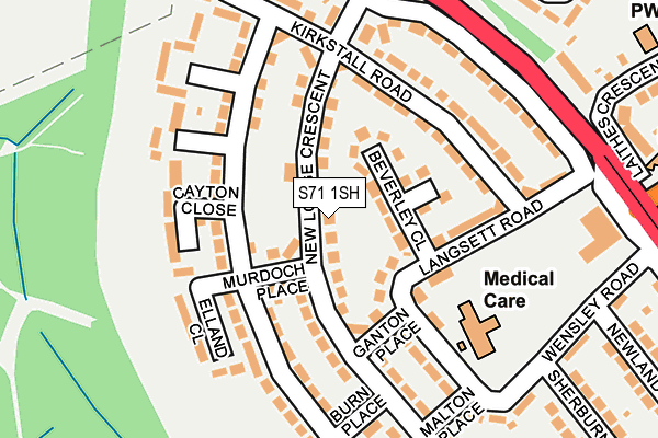 S71 1SH map - OS OpenMap – Local (Ordnance Survey)