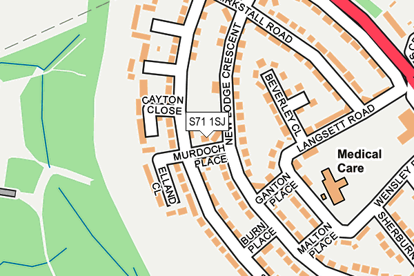 S71 1SJ map - OS OpenMap – Local (Ordnance Survey)