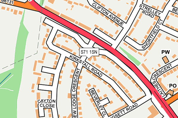 S71 1SN map - OS OpenMap – Local (Ordnance Survey)