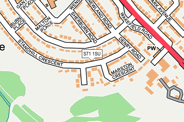 S71 1SU map - OS OpenMap – Local (Ordnance Survey)