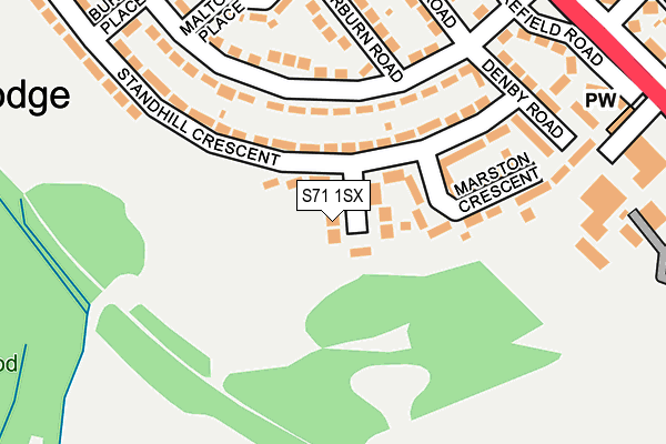 S71 1SX map - OS OpenMap – Local (Ordnance Survey)