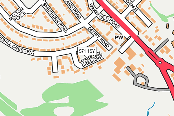 S71 1SY map - OS OpenMap – Local (Ordnance Survey)