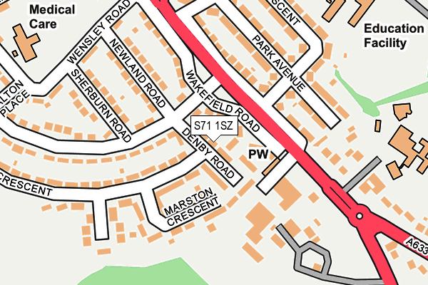 S71 1SZ map - OS OpenMap – Local (Ordnance Survey)