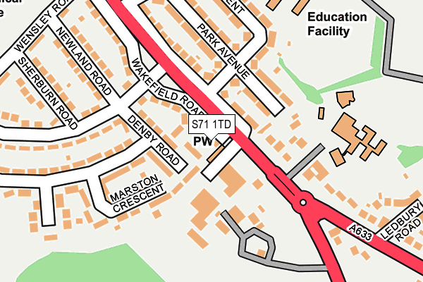 S71 1TD map - OS OpenMap – Local (Ordnance Survey)