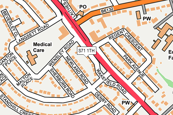 S71 1TH map - OS OpenMap – Local (Ordnance Survey)