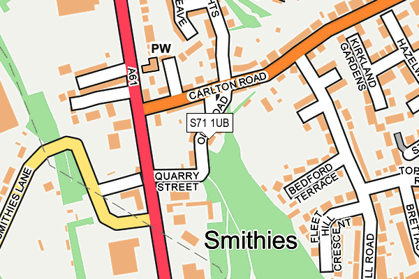 S71 1UB map - OS OpenMap – Local (Ordnance Survey)