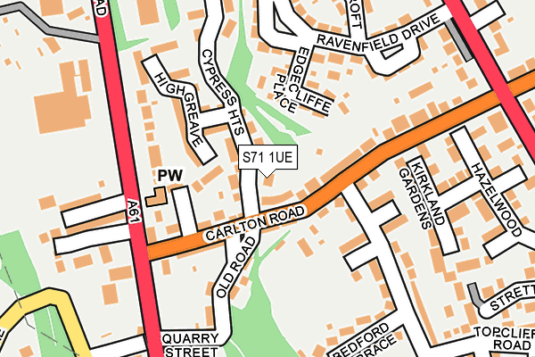 S71 1UE map - OS OpenMap – Local (Ordnance Survey)