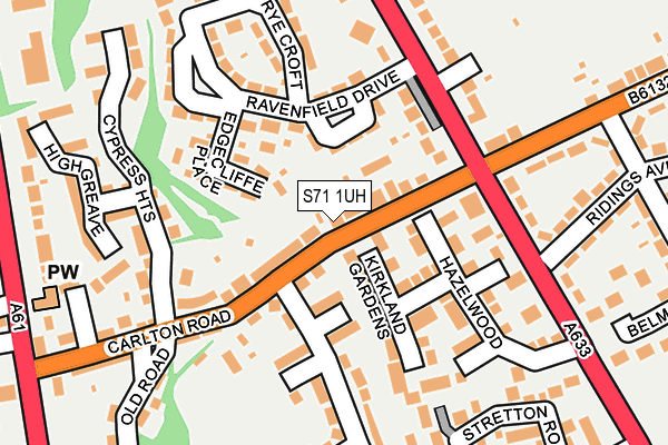 S71 1UH map - OS OpenMap – Local (Ordnance Survey)